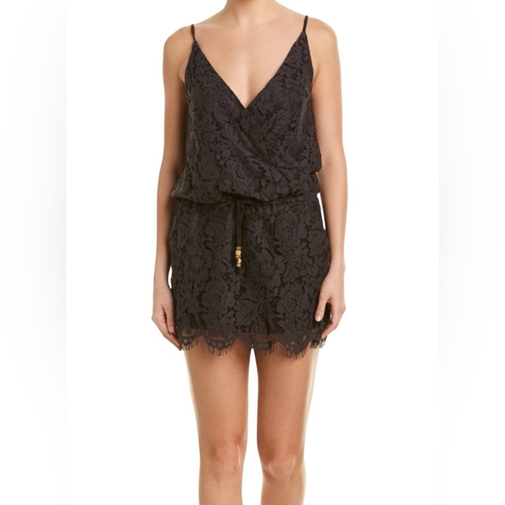 Chaser New Black Lace Sleeveless Mini Dress Size L